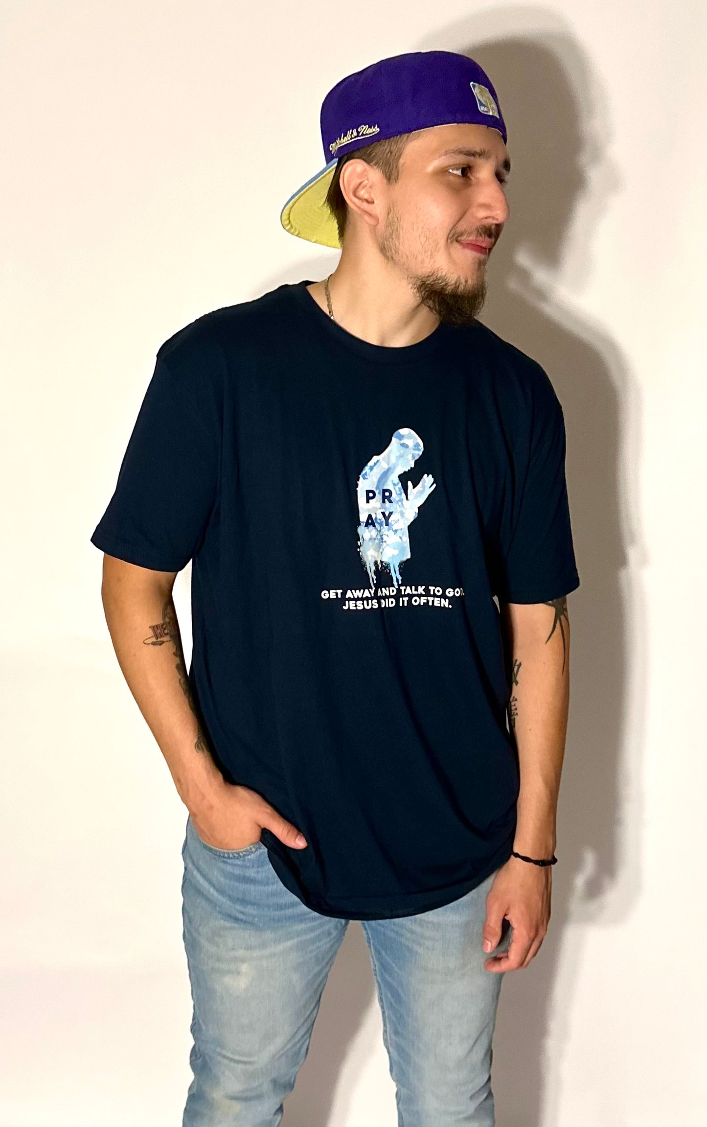 Talk to God Tee - Midnight Blue